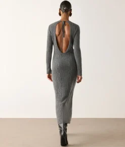 Abito a coste intrecciate in cashmere