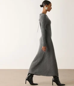 Abito a coste intrecciate in cashmere