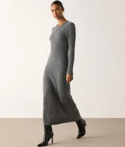 Abito a coste intrecciate in cashmere