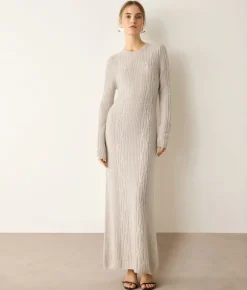 Abito a coste intrecciate in cashmere