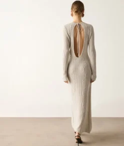 Abito a coste intrecciate in cashmere