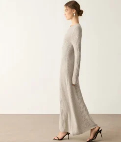 Abito a coste intrecciate in cashmere