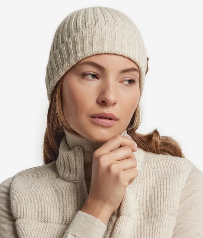 Berretto a coste in Cashmere Ultrasoft