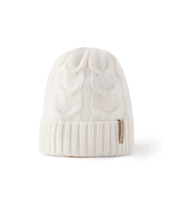 Berretto con intreccio in Cashmere Ultrasoft