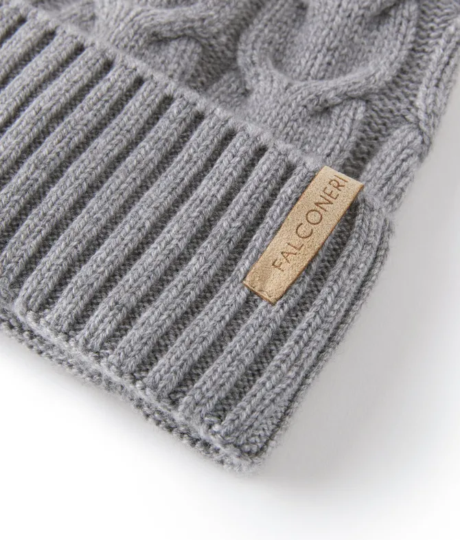 Berretto con intreccio in Cashmere Ultrasoft