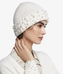 Berretto con perle in Cashmere Ultrasoft