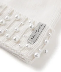 Berretto con perle in Cashmere Ultrasoft