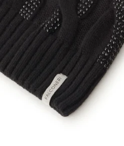 Berretto con trecce e strass in Cashmere Ultrasoft