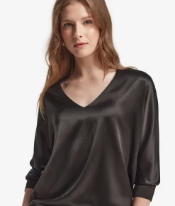 Blusa con scollo a V in seta