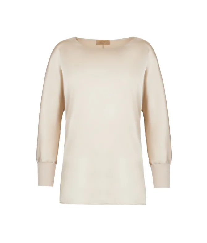 Blusa girocollo in seta