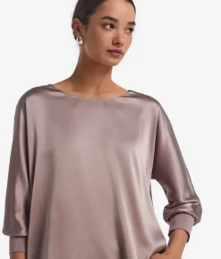 Blusa girocollo in seta