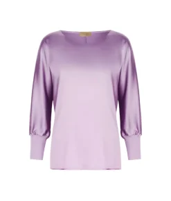 Blusa girocollo in seta