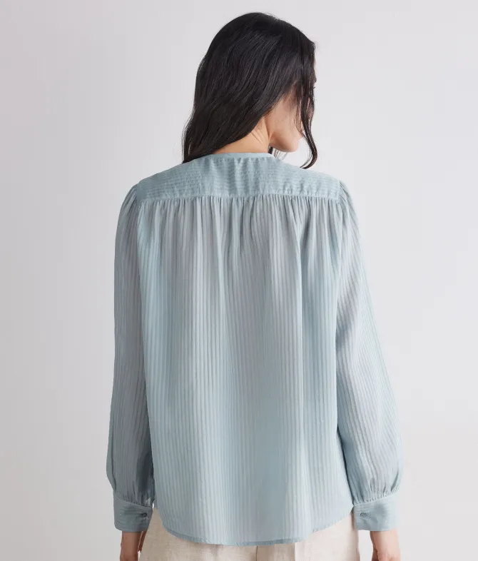 Blusa goffrata in seta cotone