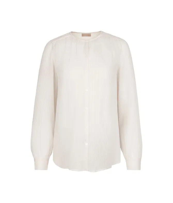 Blusa goffrata in seta cotone