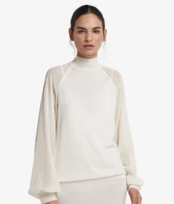 Blusa in Cashmere Ultrafine con inserto in seta