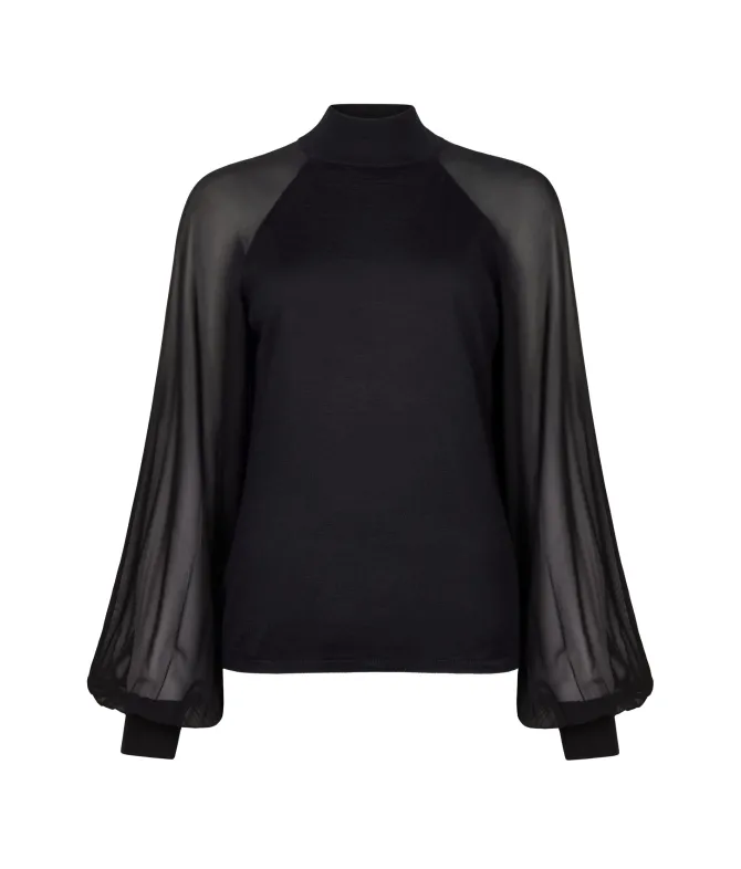 Blusa in Cashmere Ultrafine con inserto in seta