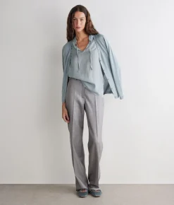 Blusa in seta e cotone