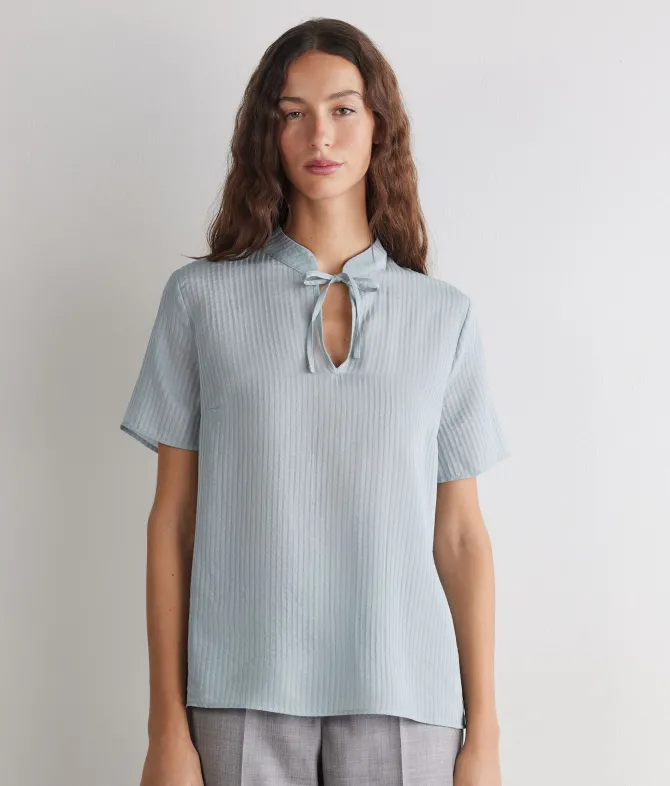Blusa in seta e cotone