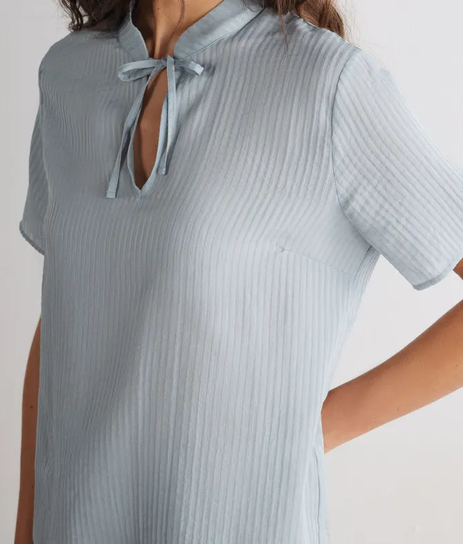 Blusa in seta e cotone