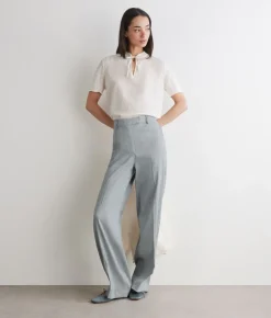 Blusa in seta e cotone