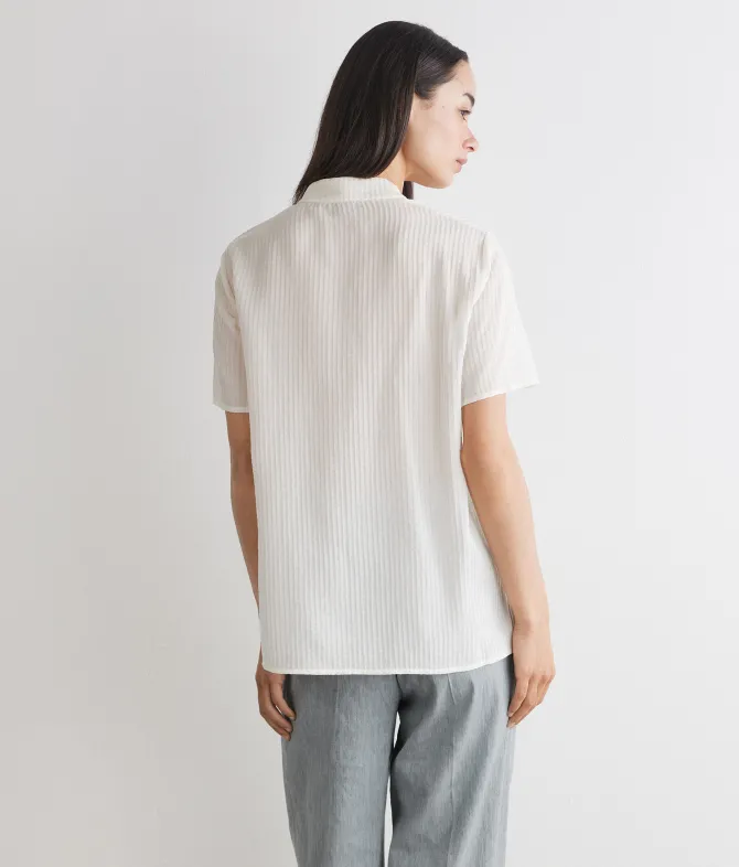 Blusa in seta e cotone