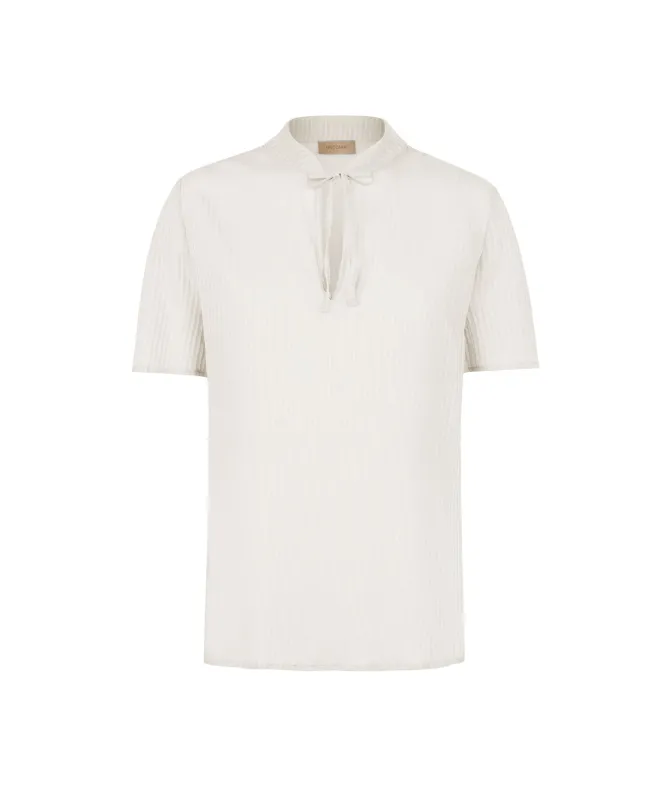 Blusa in seta e cotone