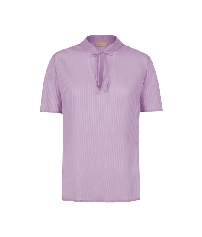 Blusa in seta e cotone