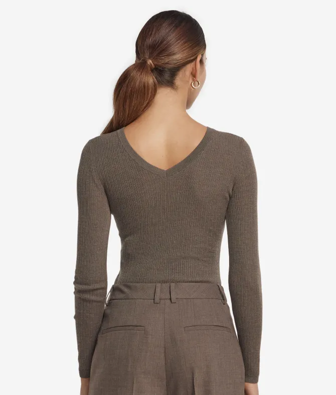 Body a costina in Cashmere Ultrafine