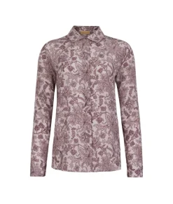 Camicia con colletto in seta stampata