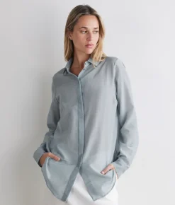 Camicia in mussola di cotone e seta