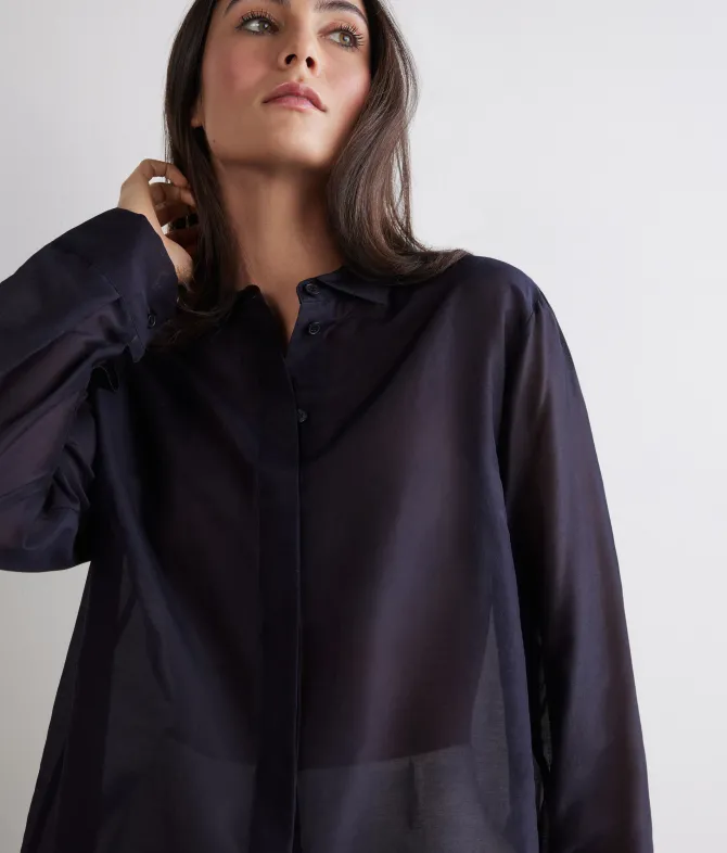 Camicia in mussola di cotone e seta