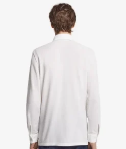 Camicia in piquet di cotone e seta