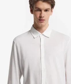 Camicia in piquet di cotone e seta