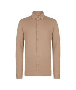 Camicia in piquet di cotone e seta