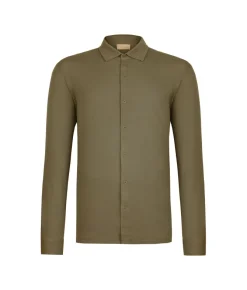 Camicia in piquet di cotone e seta