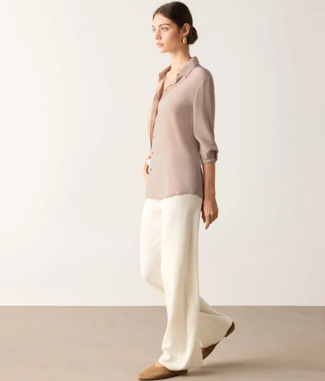 Camicia in seta con colletto