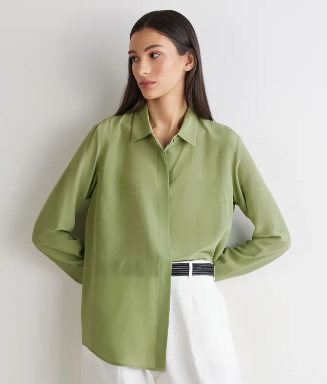 Camicia in seta con colletto