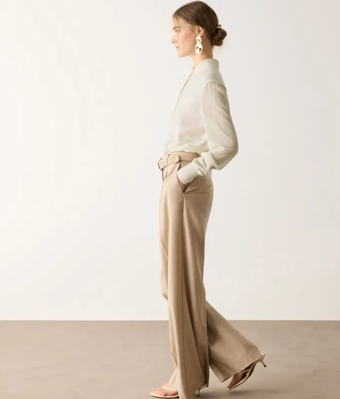 Camicia in seta e cashmere