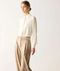 Camicia in seta e cashmere