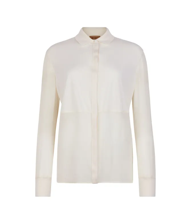 Camicia in seta e cashmere