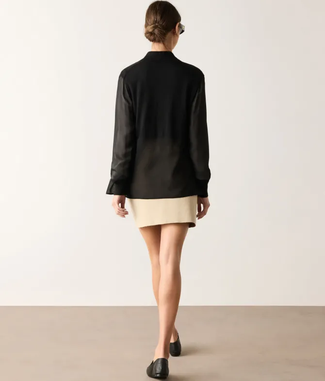 Camicia in seta e cashmere