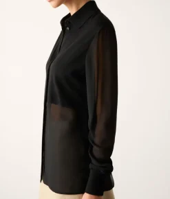 Camicia in seta e cashmere