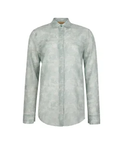 Camicia stampata in cotone e seta