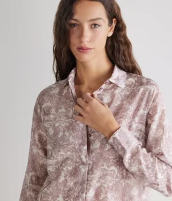Camicia stampata in cotone e seta