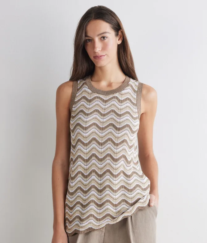 Canotta chevron lamé