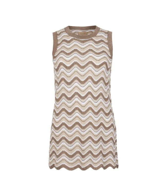 Canotta chevron lamé