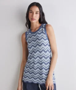 Canotta chevron lamé