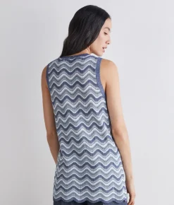 Canotta chevron lamé