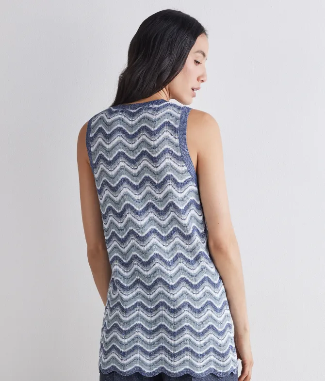 Canotta chevron lamé