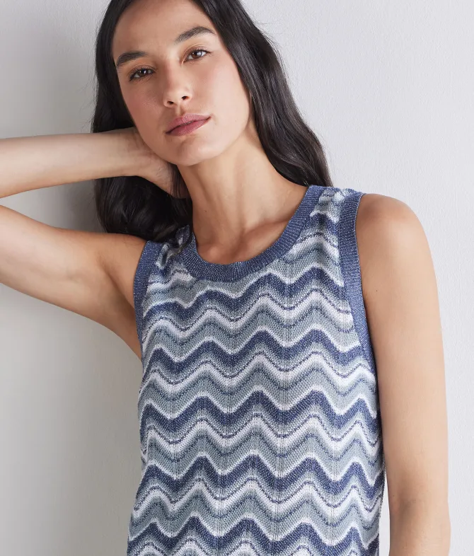 Canotta chevron lamé
